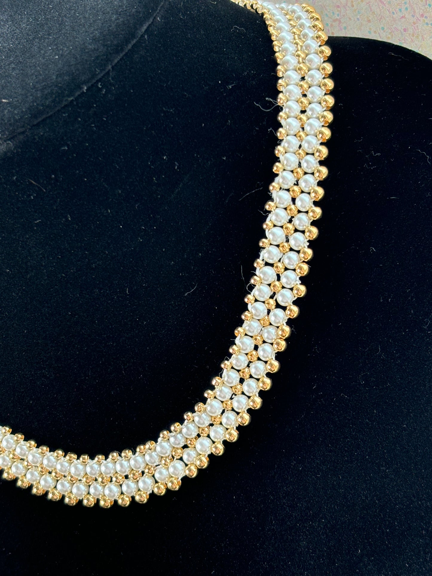 #0057 Napier (signed) Gold Toned Pearl Necklace