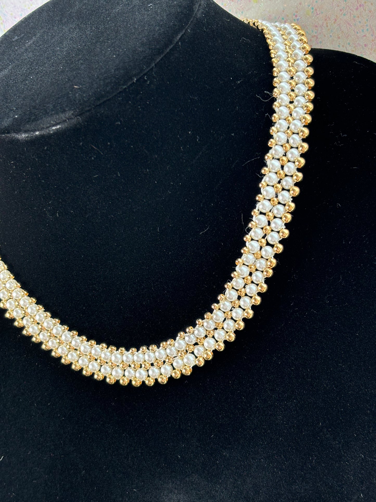 #0057 Napier (signed) Gold Toned Pearl Necklace