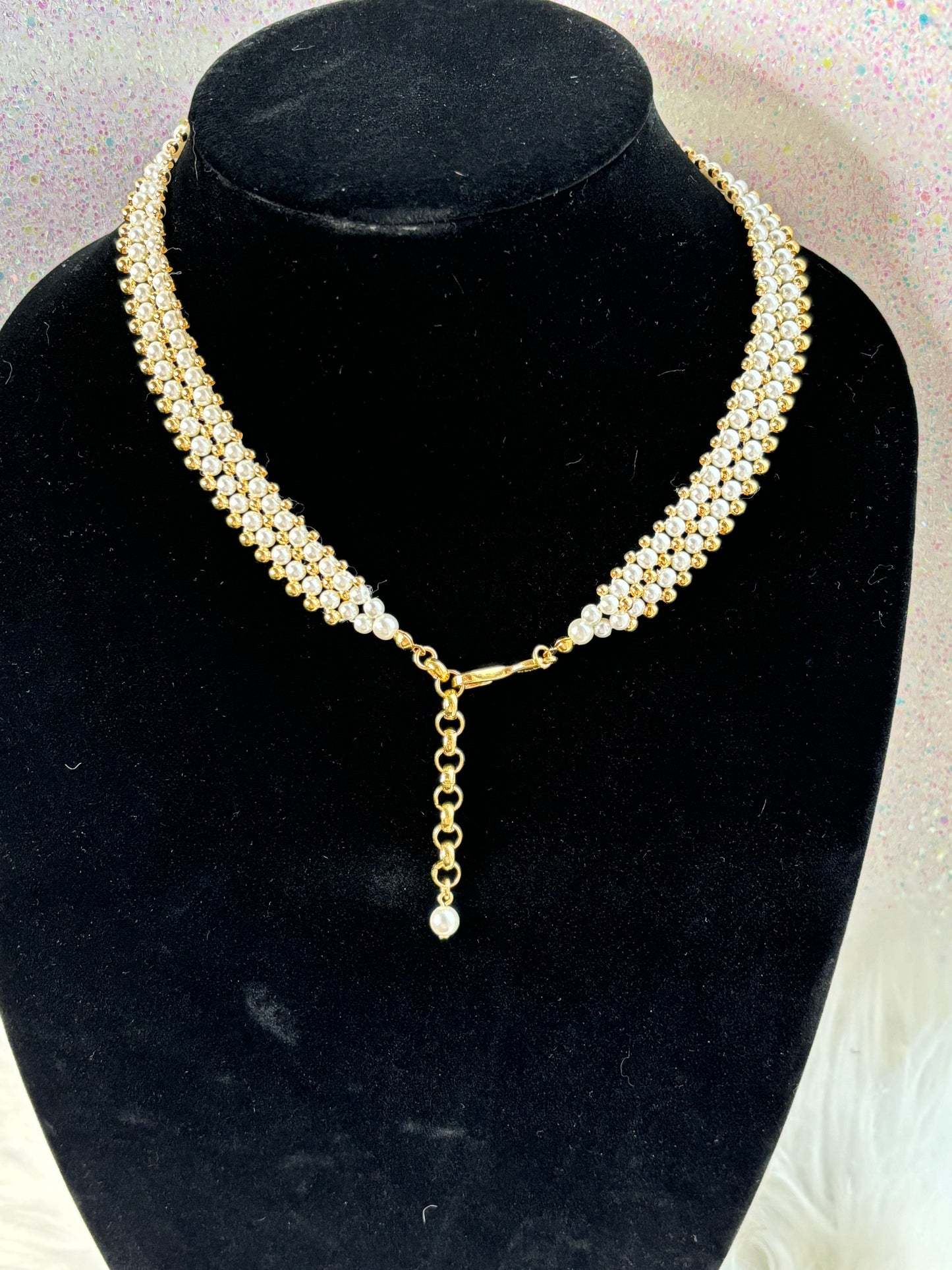 #0057 Napier (signed) Gold Toned Pearl Necklace