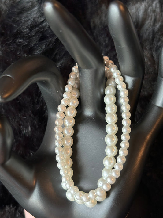 #0102 Two Stretchy Small Pearl Bracelets