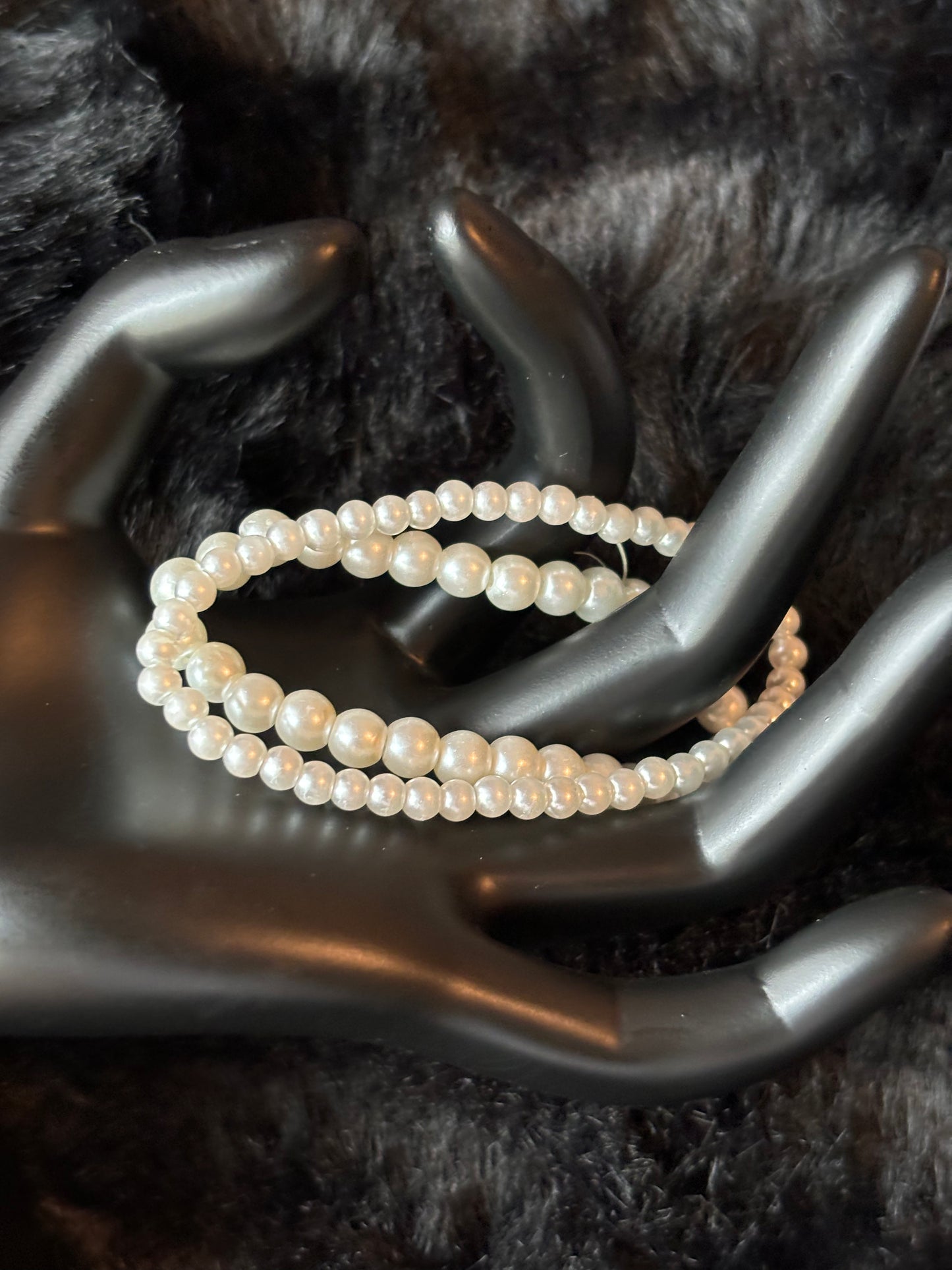 #0102 Two Stretchy Small Pearl Bracelets