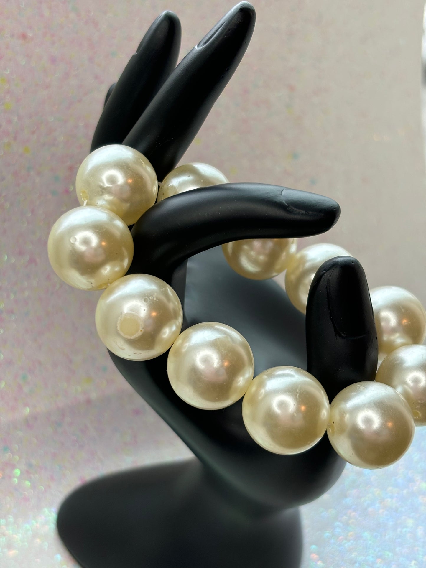 #0034 Large Faux Pearl Bracelet