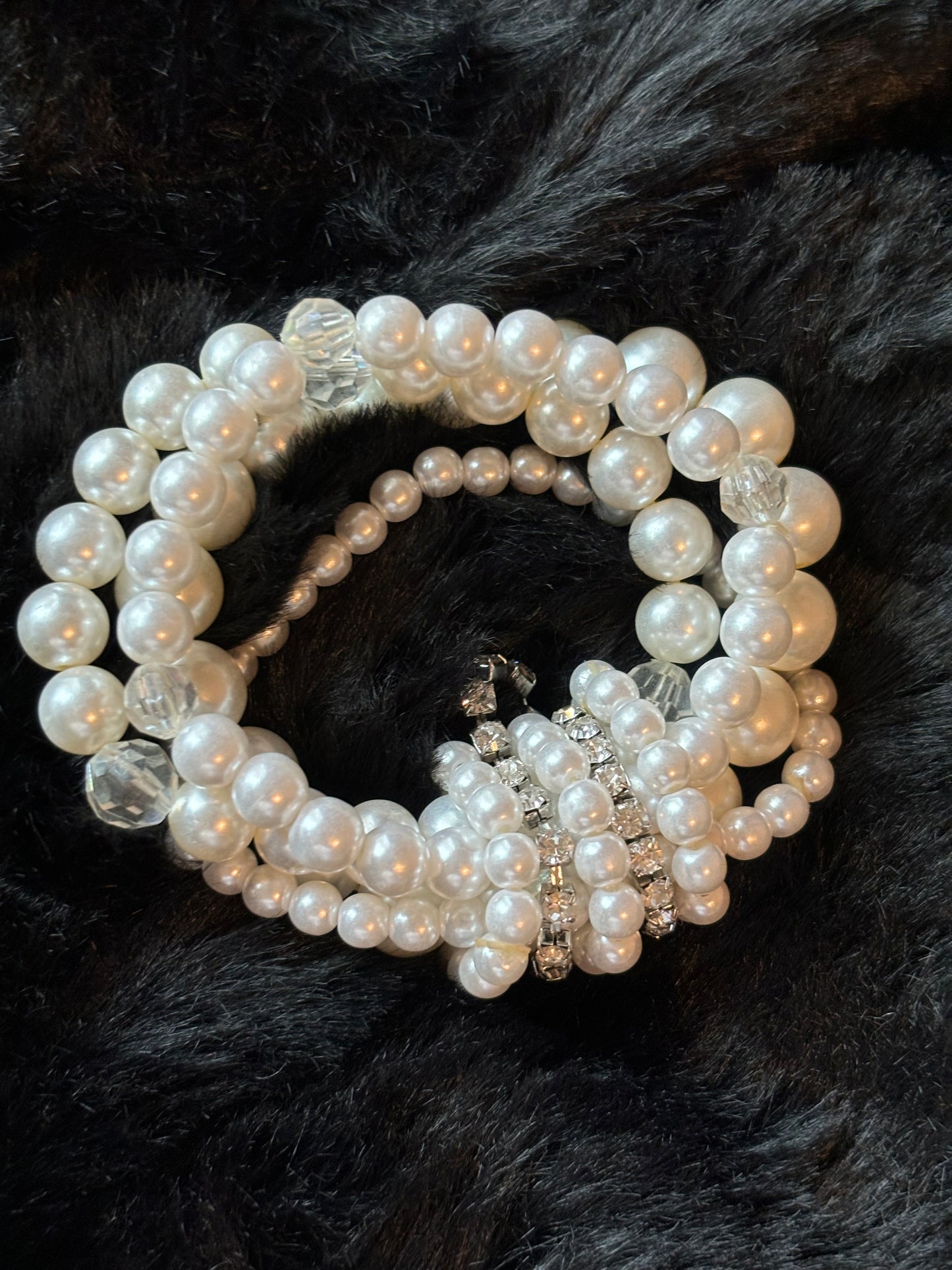 #0047 Stacked Faux Pearl Bracelet