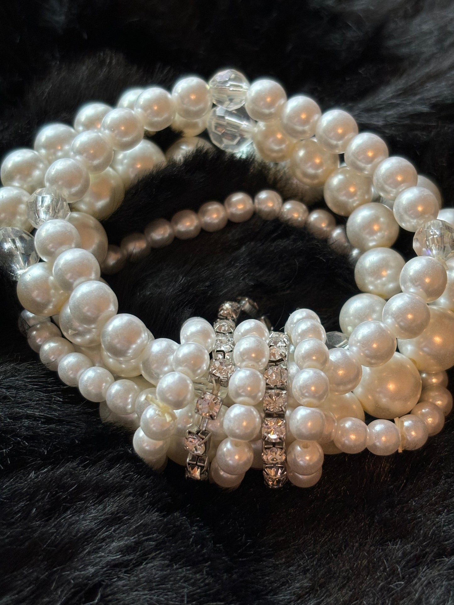 #0047 Stacked Faux Pearl Bracelet