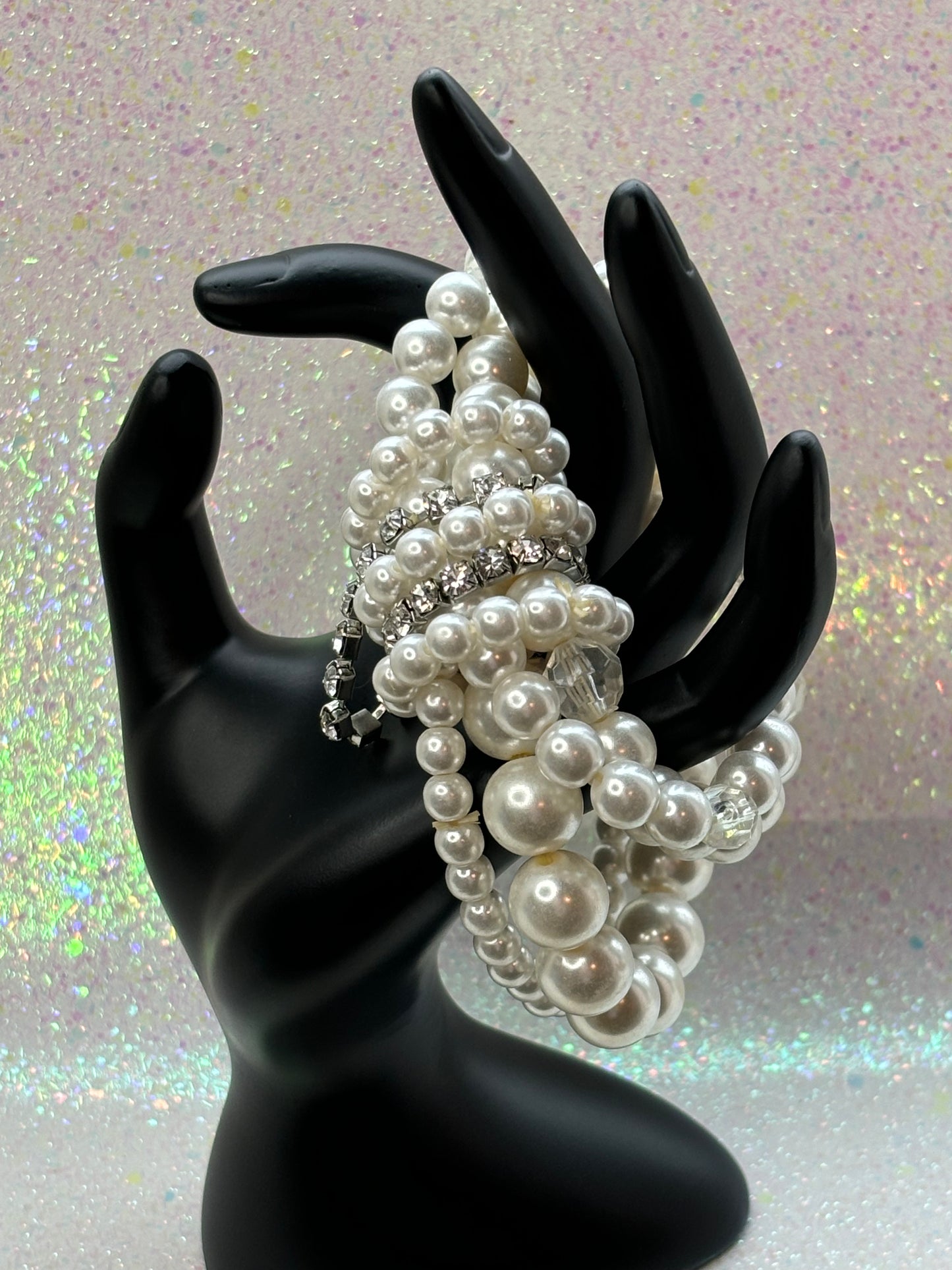 #0047 Stacked Faux Pearl Bracelet